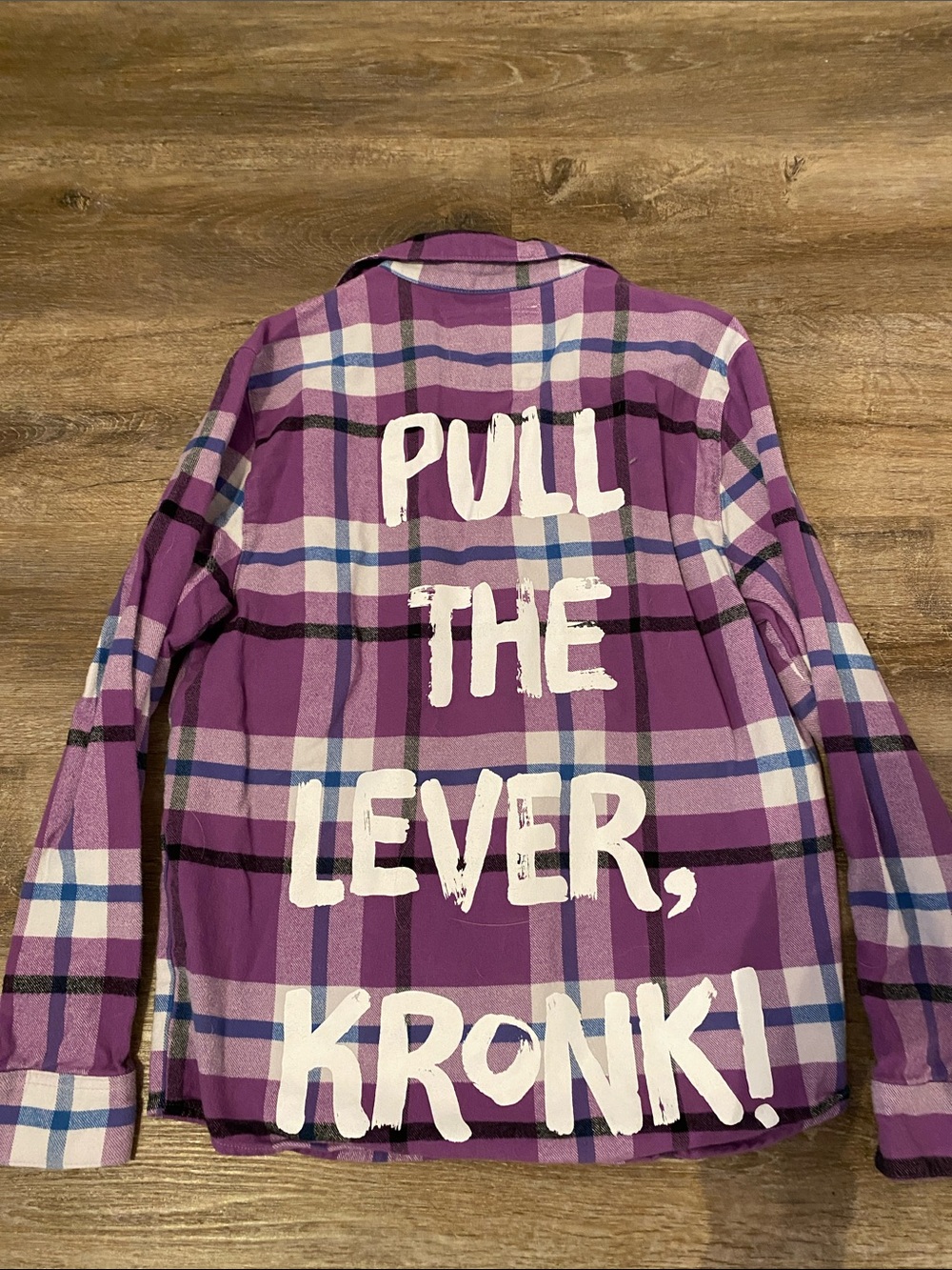 Flannel Emporer’s New Groove Disney/Cakeworthy button down shirt